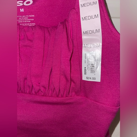 SO® Ruched Front Tank Top- pink- size medium - Picture 6 of 6